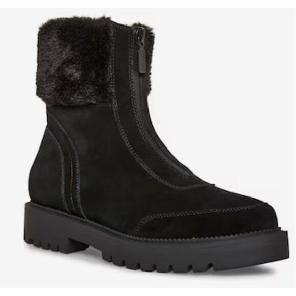 Blondo Hostel Women's Snow Boots Black Leather Suede Block Heel Waterproof NEW - Picture 1 of 11